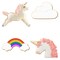 CookieCutter.com Unicorn Birthday 4 Piece Cookie Cutters Set, Rainbow, Unicorn Head, Cloud, Tin Plate Steel, USA